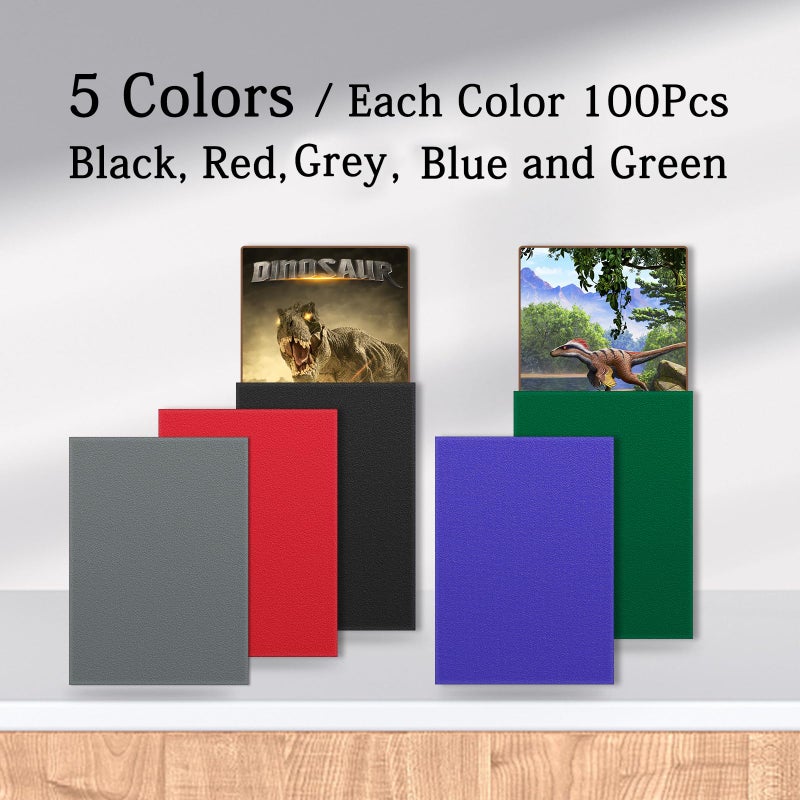 Kitoyz 500Pcs Trading Card Sleeves, Matte Top Loading Sleeves for Standard Cards 2.5Inch X 3.5Inch, Card Protector Sleeves for Baseball Card,Sports Cards,Game Card (5 Colors) - Image 2